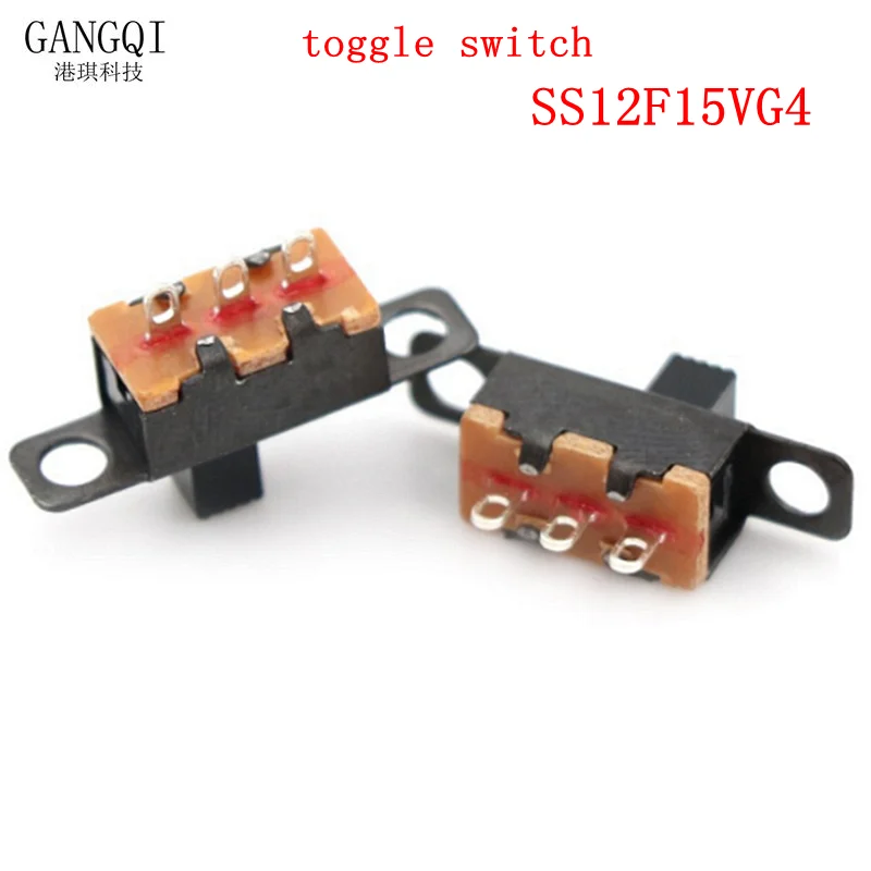 20 шт., переключатель SS12F15 SS12F15VG4, 3-контактный переключатель 1P2T, ручка переключателя высокой 4 мм, ручка переключателя ВКЛ-ВЫКЛ