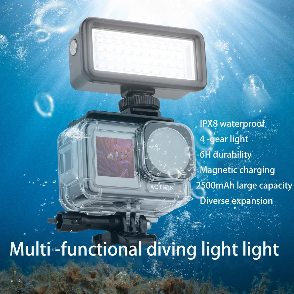 

Action Camera Diving Light for Gopro11/10 Mini LED Waterproof VLOG Photography Light ACTION 3 Accessories