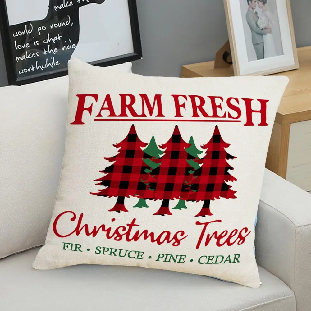 

Cushion Cover Nice-looking Skin-friendly Fine workmanship Portable Christmas Pillow Cover Pillow Slip for Gifts