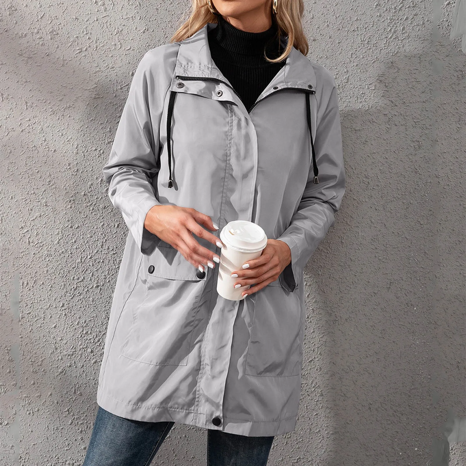 

Женская легкая куртка 2023 ветрозащитный водонепроницаемый дождевик женский уличный походный длинный дождевик с капюшоном дождевик