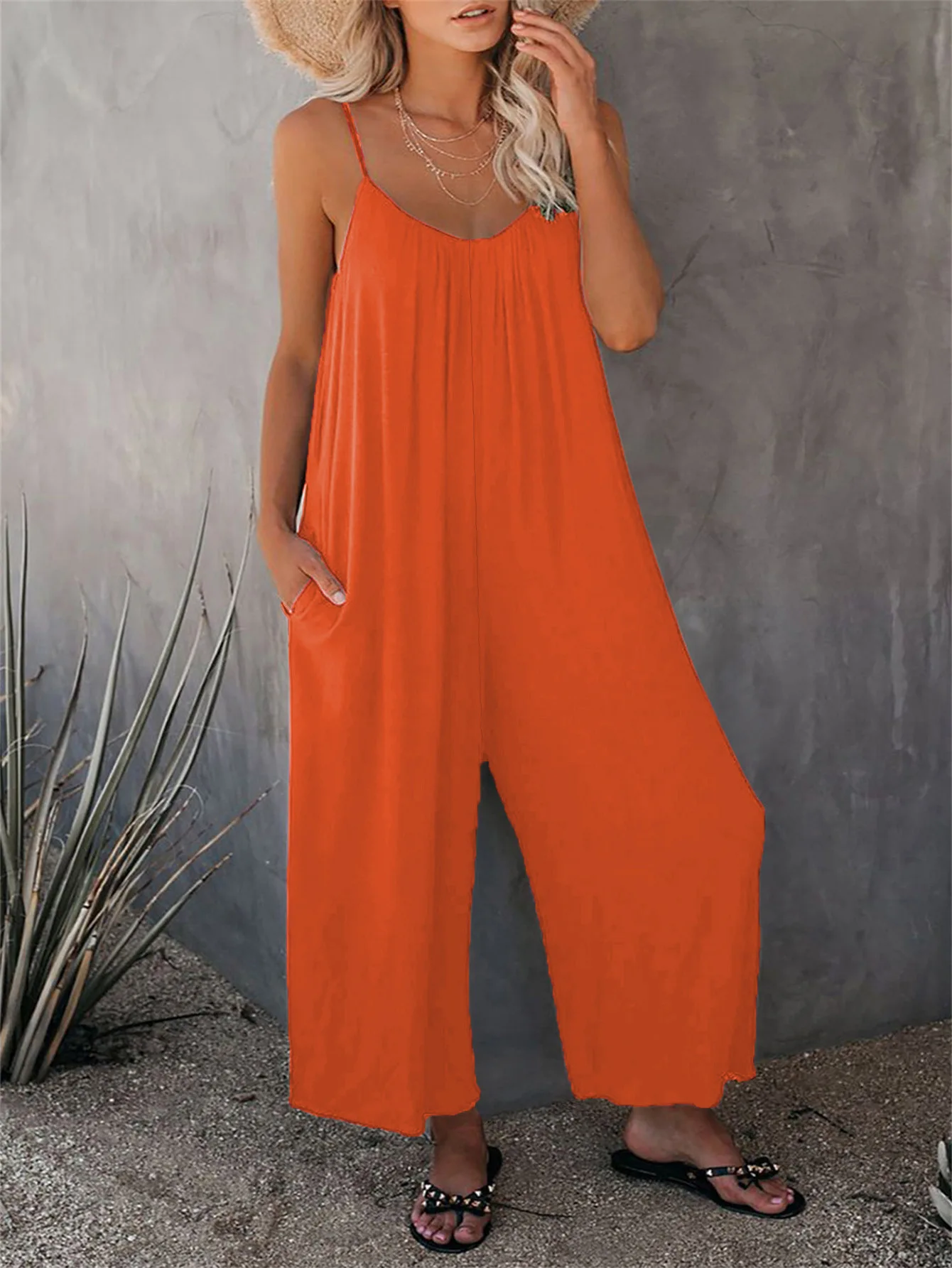 

European And American Women's Clothing League, Colorful Pocket Casual Jumpsuit, Foreign Trade Summer Novelty 2023 Jumpsuit Women