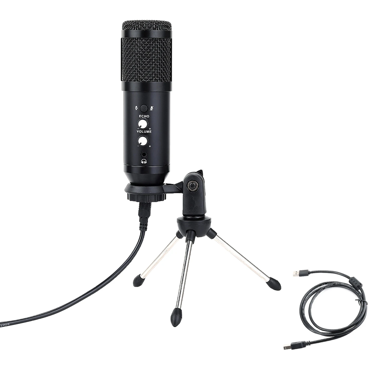 

Live Streaming Noise Reduction USB Microphone KTV Game Metal Cover Home Office With Mute Button High Sensitivity Professional