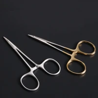 exquisite stainless steel needle holder with gold handle double eyelid needle holder eye instrument holder stable and fine he
