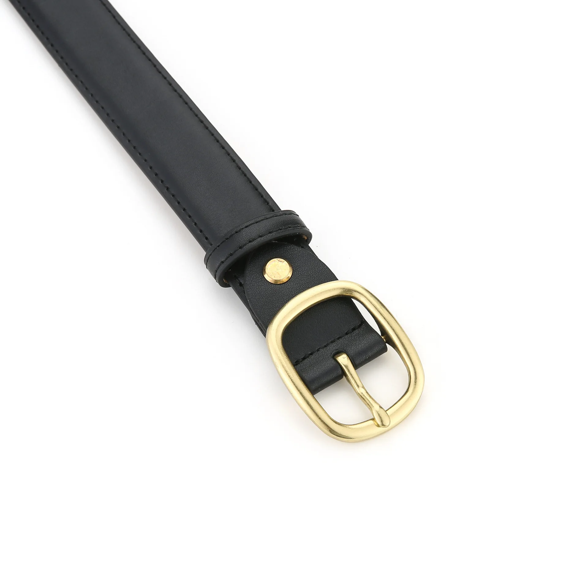 Women's Leather Belt Versatile Denim Decoration Minimalist Belt Suit with Dress Fashionable Inset Style Black Belt