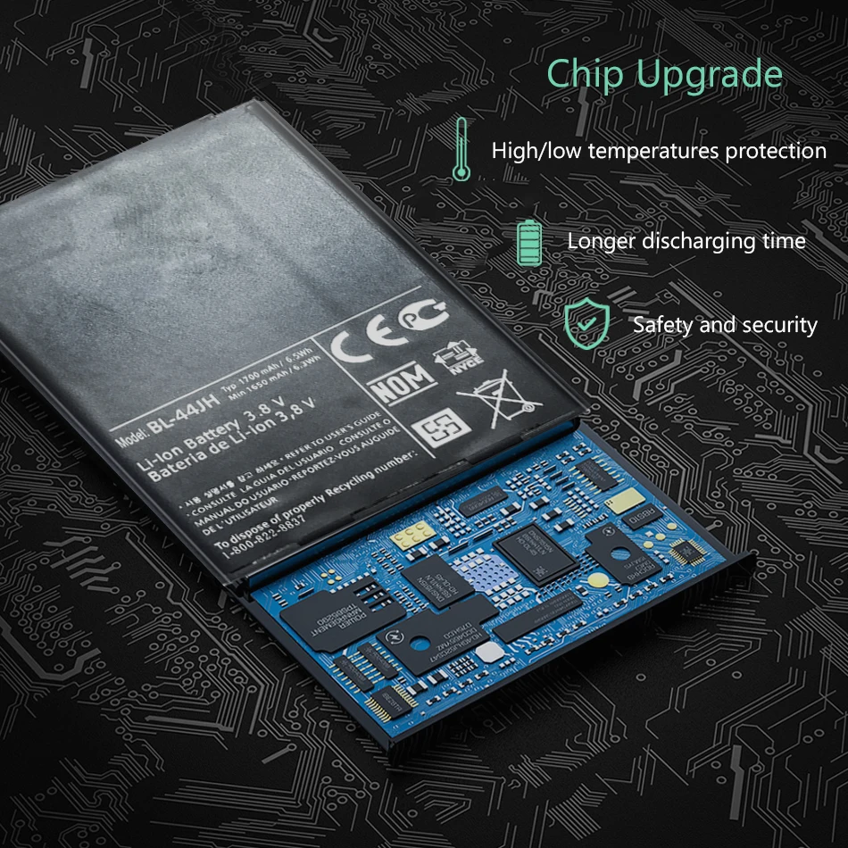 Фотоаккумулятор для LG Optimus P705 L4 E440 E460 P700 LS860 MS770 LG730 US730 сменный аккумулятор BL 44JH 1700