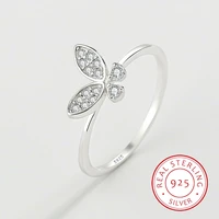 2022 new fashion butterfly rings for women authentic s925 sterling silver small diamond finger wedding engagement jewelry