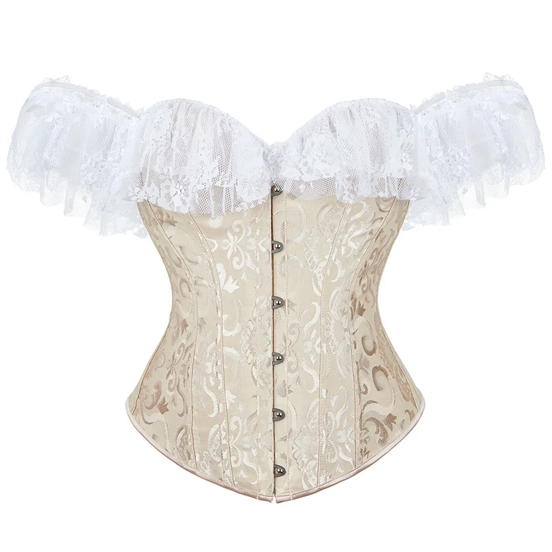 Женский жаккардовый корсет на одно плечо с рукавами