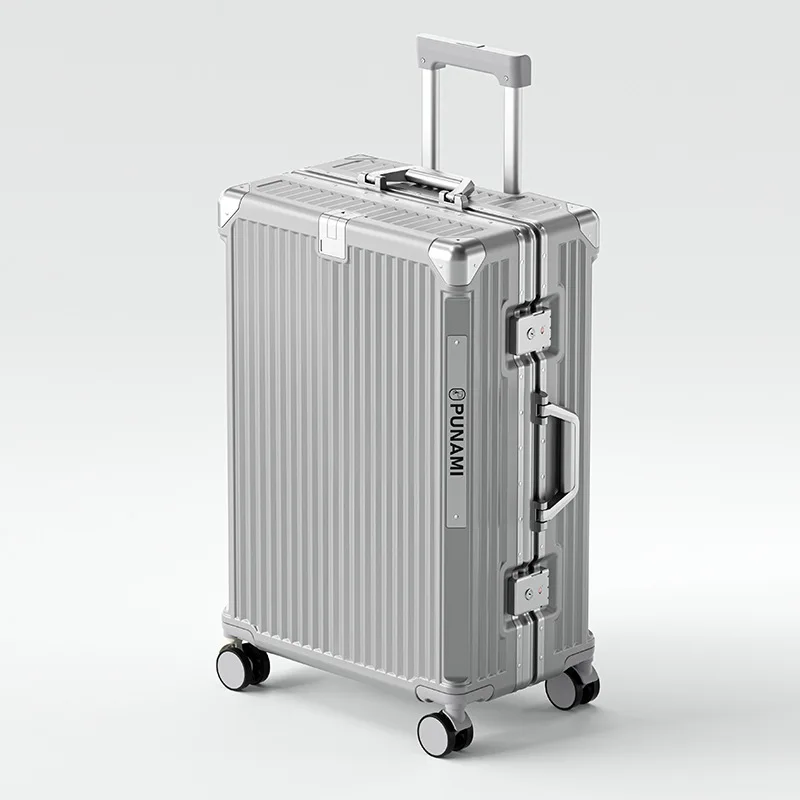 Чемодан с алюминиевой рамкой для мужчин и женщин чемодан USB-держателем телефона