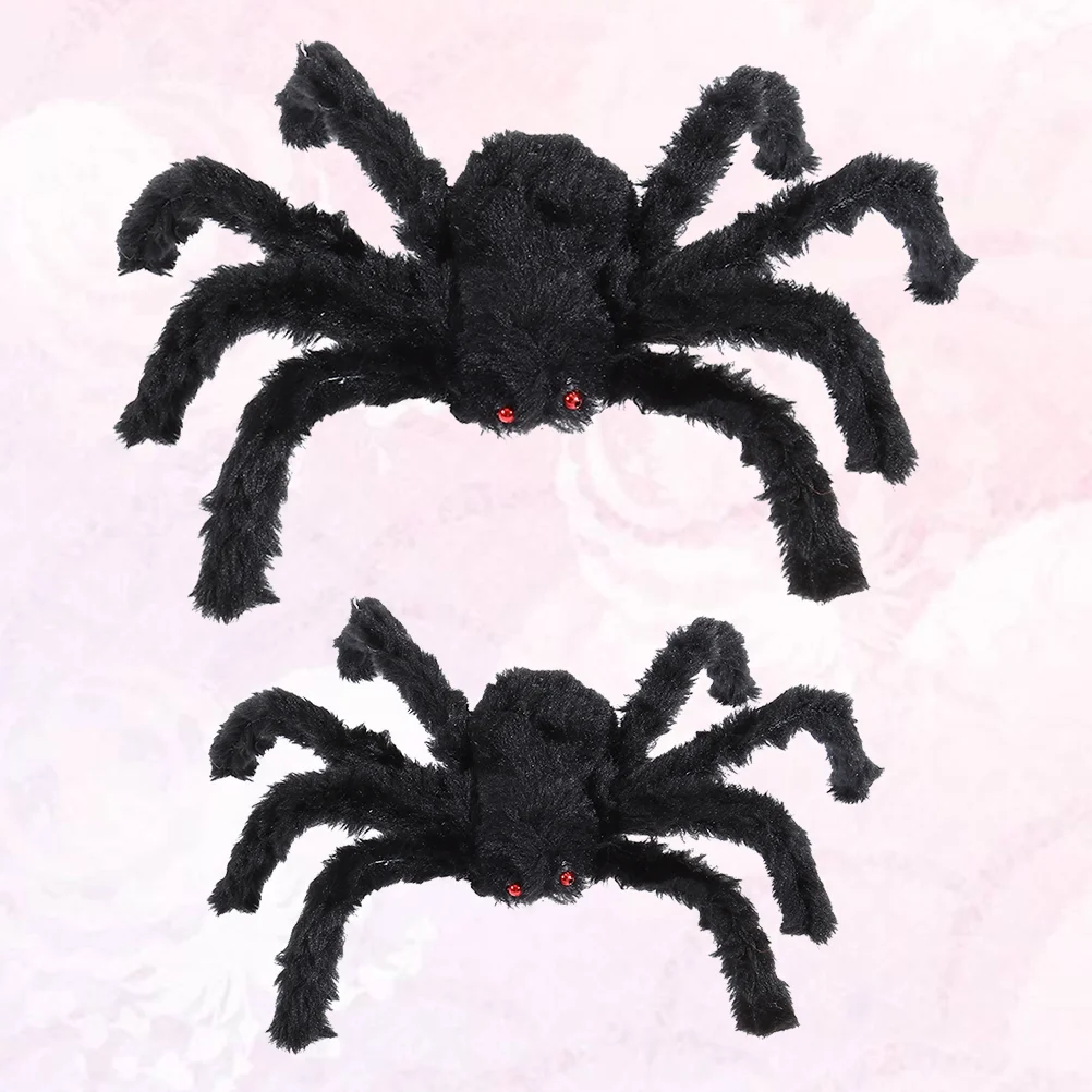 

2PCS Spider Toys Spider Scary Decoration Plush Spider Model for Photo Props Spider Party Favors ( 30CM+ Halloween liquidation