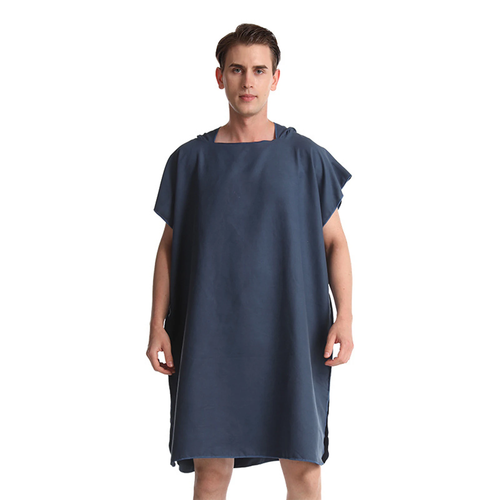 

Soft Towel Quick Dry Water Sports Wetsuit With Hood Adult Beach Surf Poncho Changing Robe Thick Short Sleeve Microfiber Swim
