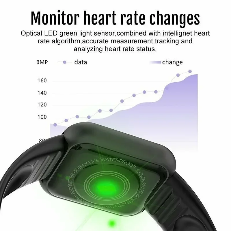 Умные часы Y68/D20 с Bluetooth фитнес-трекер мужские спортивные пульсометром тонометром