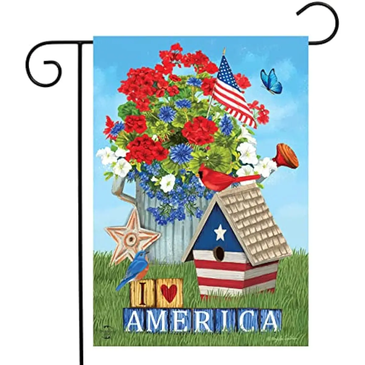 

I Love America Patriotic Garden Flag 12.5" x 18" home and garden flag