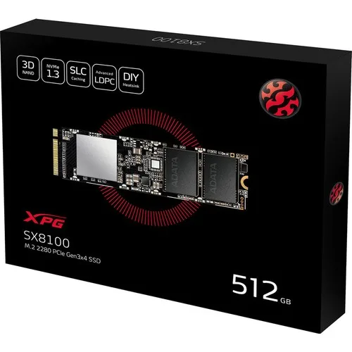 Adata XPG SX8100 512GB 3500/2400 MB/s M.2 PCIe Nv UP SSD ASX8100NP-512GT-C | Компьютеры и офис