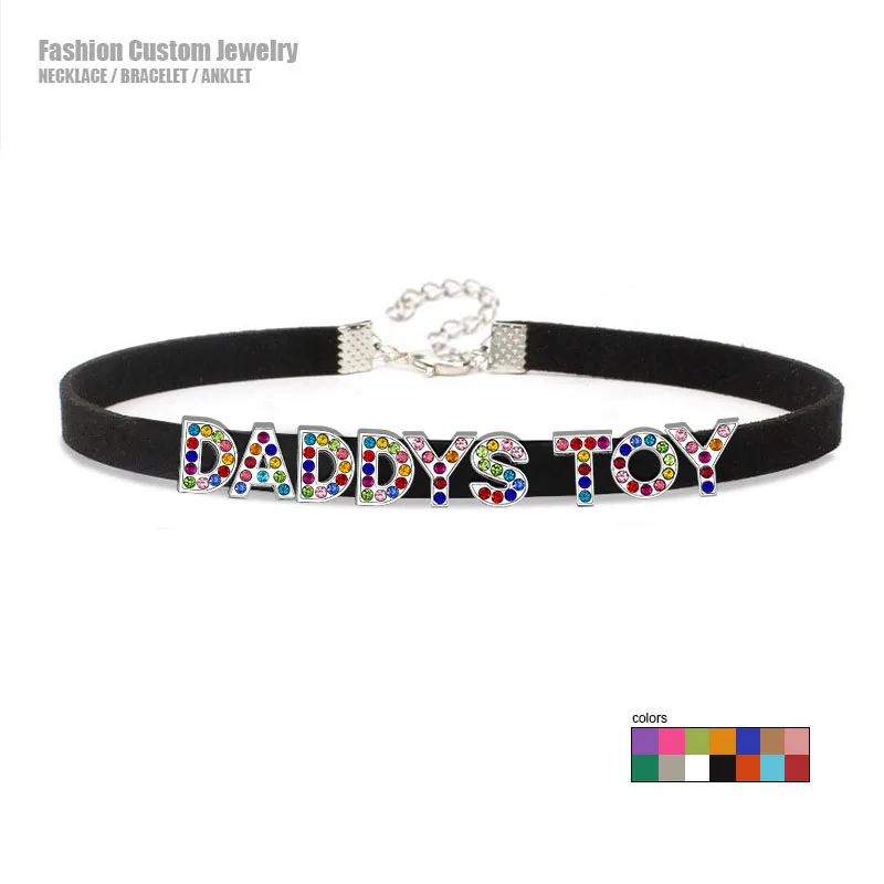 Sexy Letters DADDYS TOY Collar Choker Necklace Women Men Goth Custom Name Chocker Cosplay Adult Game Personalized Jewelry Unique
