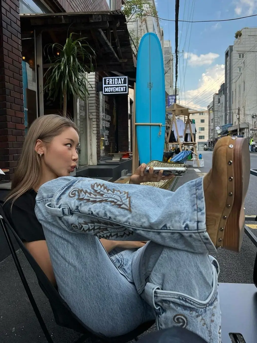 

Spice Girls Fried Street New Niche Design Vintage Embroidery Detachable Stacked Patchwork High Street Casual Denim Pants Women's