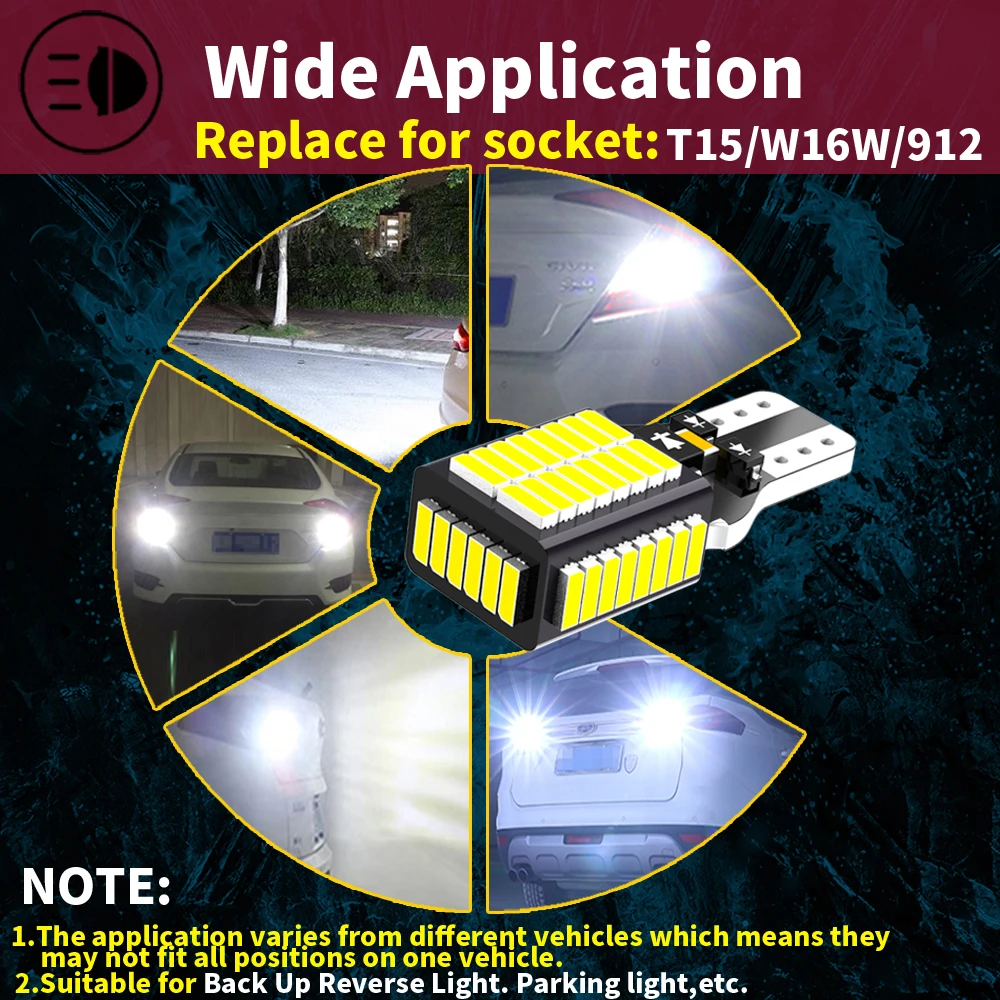 2pcs LED Backup Light Blub Reverse Lamp W16W T15 921 Canbus For Suzuki Grand Vitara 1998-2015 Ignis 3 Swift 5 mk5 SX4 images - 6