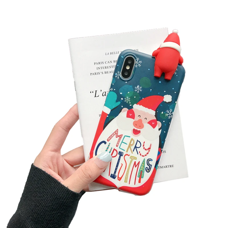 

3D Cartoon Elk Snowman Silicone Frosted Christmas Phone Case For Iphone 13 12 14 11 Pro Max X Xr Xs Max 7 8 Plus Se Soft Fundas