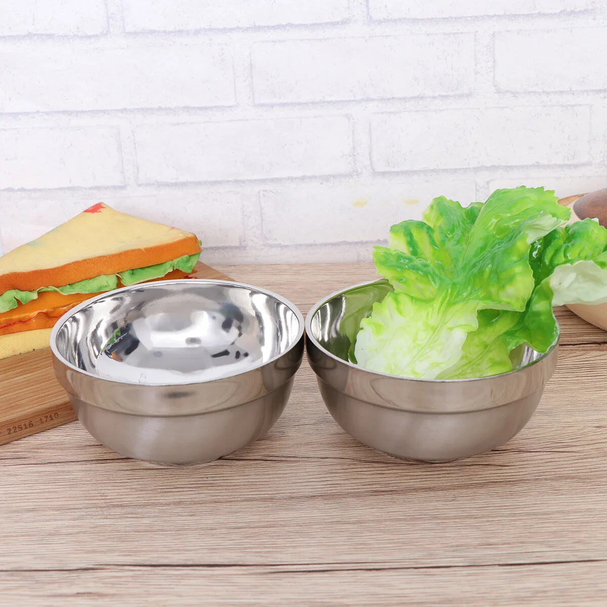 

4pcs Stainless Steel Bowl Set Soup Noodle Bowl Insulation Double Layer Serving Bowl Mixing Bowl Tableware for Restaurant Home