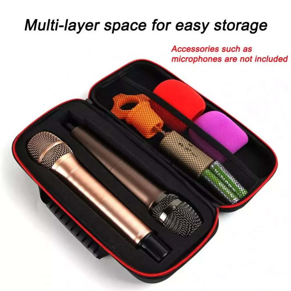 

Portable Wireless microphone storage case EVA Hard Case Shockproof Travel Carry storage bag for Travelling Camping Business Trip