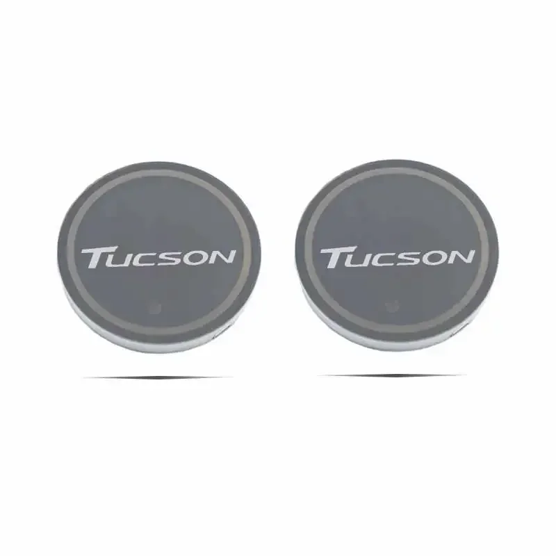 

Автомобильный светодиодный держатель для чашки, коврики, авто подставки для воды, бутылка для Hyundai Tucson, значок, держатель атмосферного света, подушечки, автомобильные аксессуары