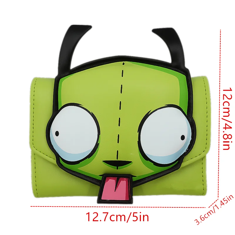 Фото Invader Zim 3D GIR тройной кошелек, милый студенческий кошелек Kawai с героями мультфильмов, модный карман для карт №2