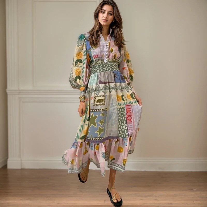 Винтажное платье с длинным рукавом летняя мода новые элегантные облегающие