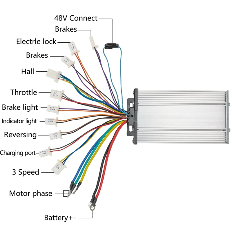 Фото Контроллер скорости бесщеточного двигателя KUNRAY, 12Mosfet 800 Вт-1600 Вт 48 В DC, аксессуары для электровелосипеда, скутера №2