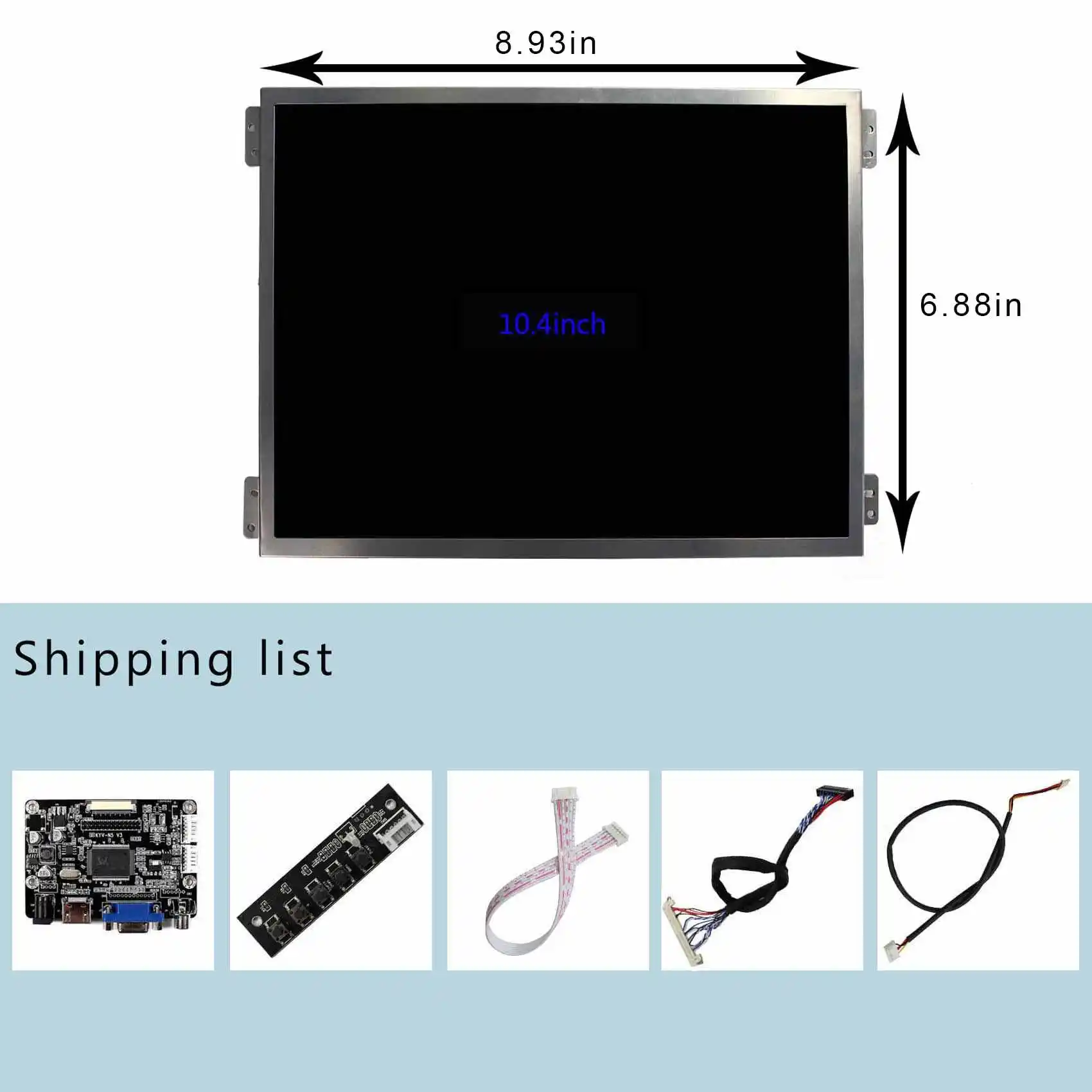

VSDISPLAY 10,4 "1024x76 8 IPS LCD 600nit 4:3 аспект HDM I VGA LCD контроллер платы