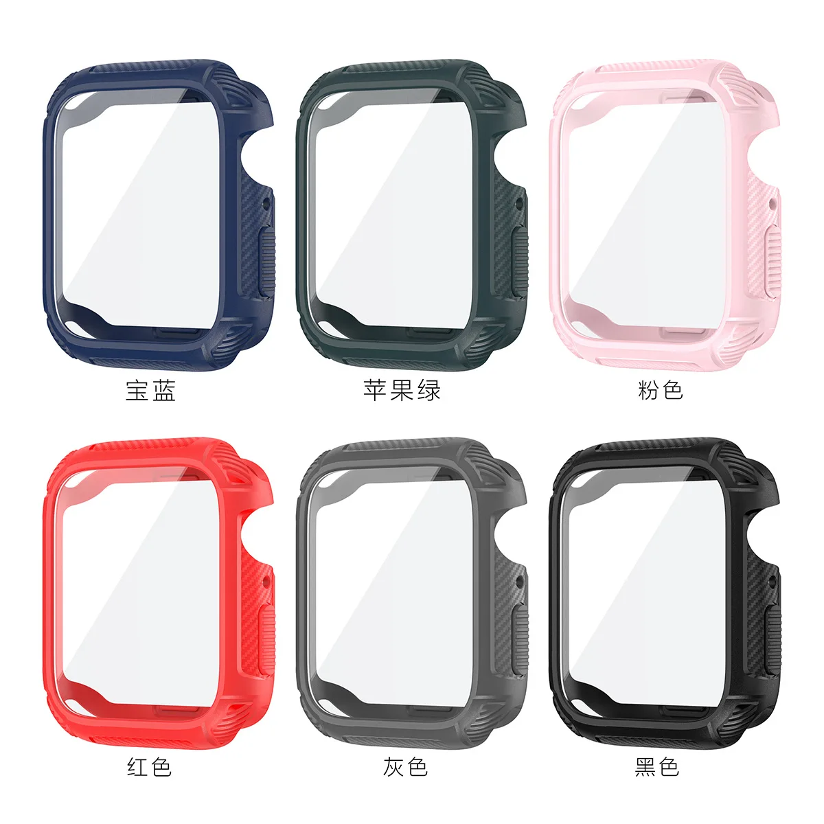 Applicable to Apple Watch watch case PC fuel injection integrated tempered film case enlarge