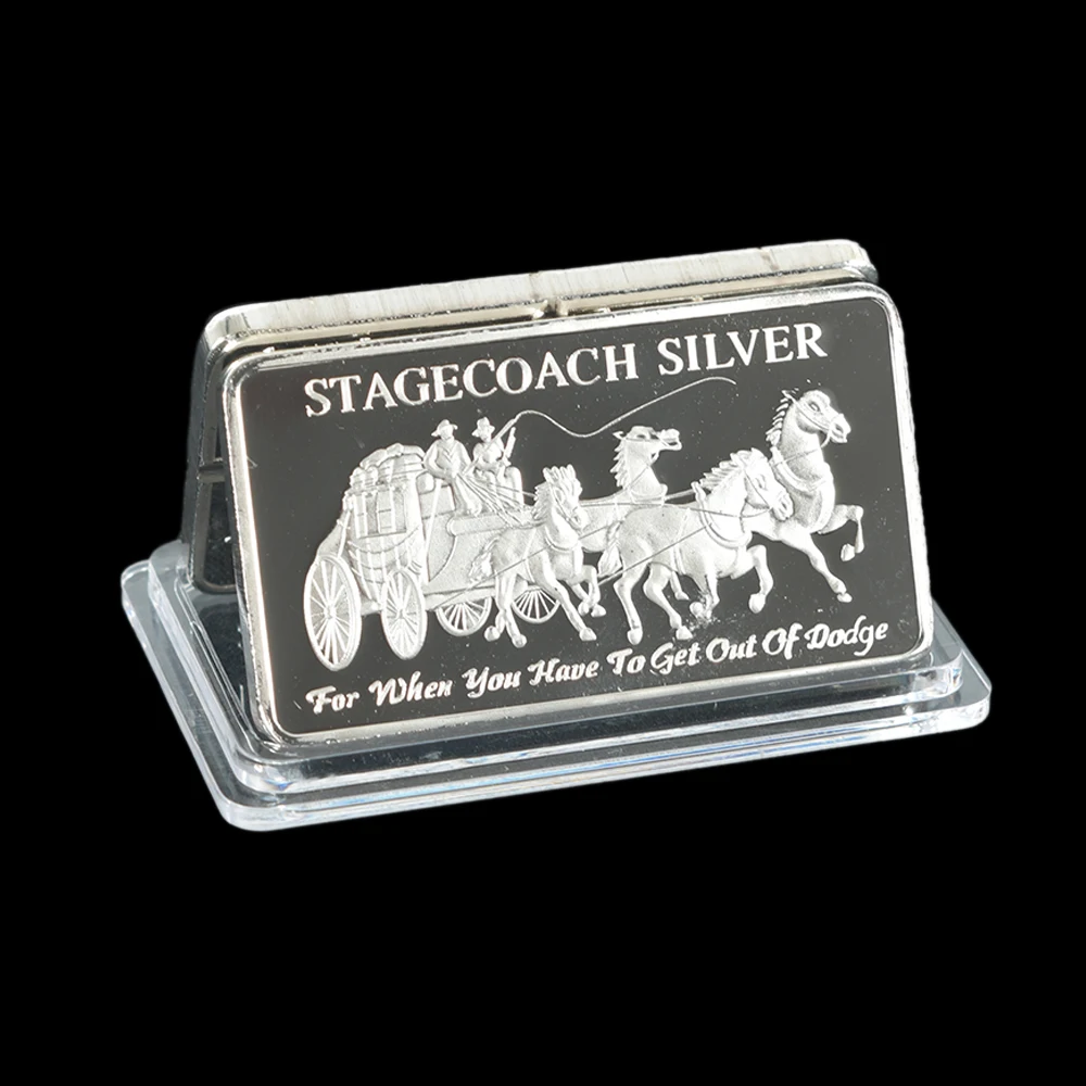 

Northwest Region Territorial Mint 999 Fine Stagecoach 1/4 Ounce 999 Silver Divisible Bar Silver Coin