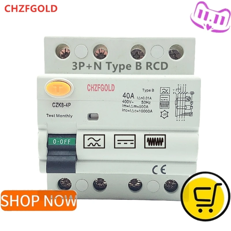 rccb t2021 novas vendas diretas da fabrica de alta qualidade chzfgold 30ma 63a 2p