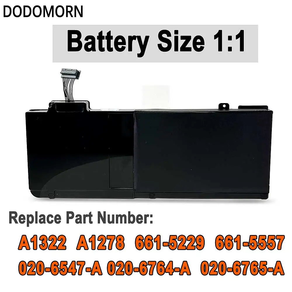 DODOMORN Новый аккумулятор A1322 для MacBook Pro 13 дюймов A1278 (2009-2012 годов) MB990 MB991 MC700 MC374 MD313 MD101
