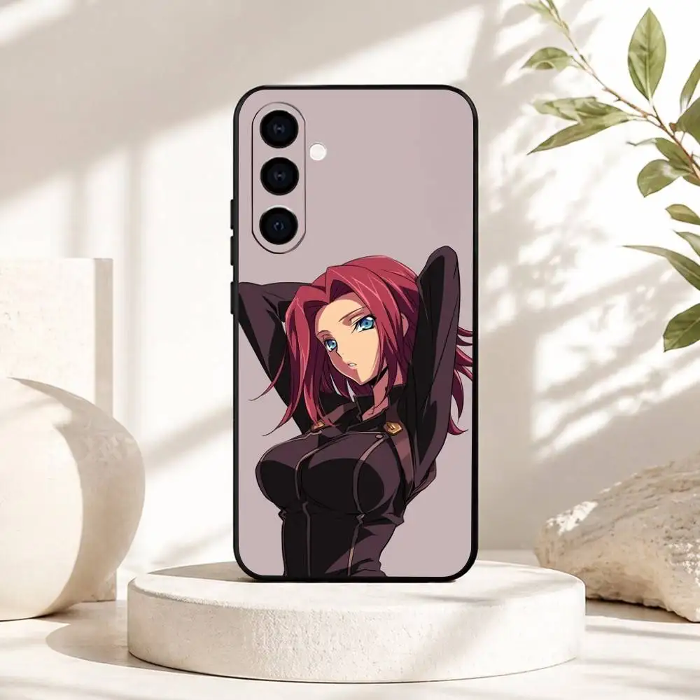 Фото Чехол для телефона Anime Code Geass Kallen Stadtfeld для Samsung Galaxy A73, A72, A71, A70, A53, A52, A51, другие модели, мягкий черный чехол №5
