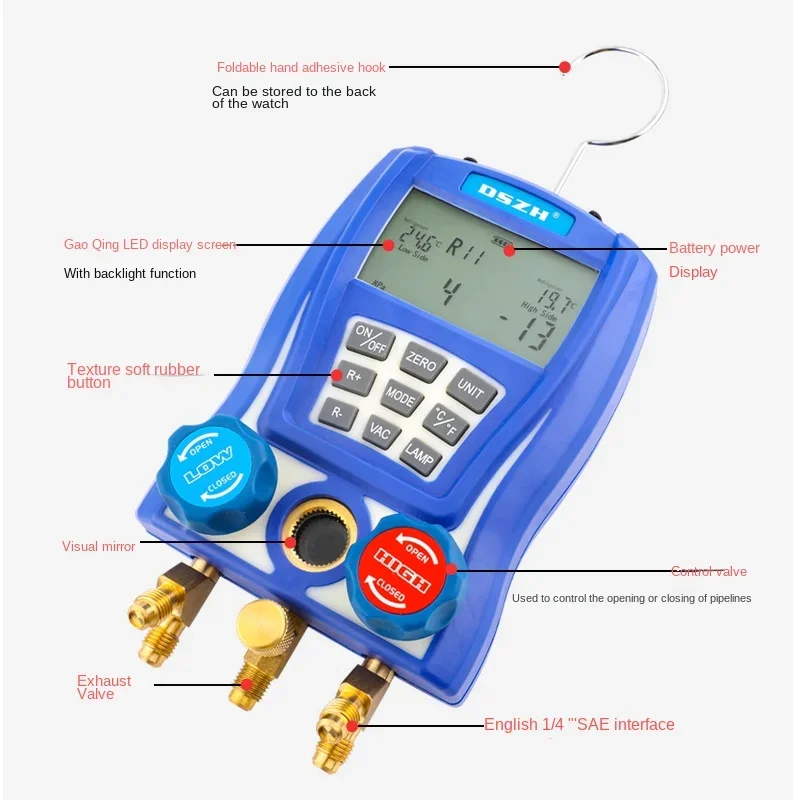 Электронный фторметр для кондиционирования воздуха цифровой дисплей термометр