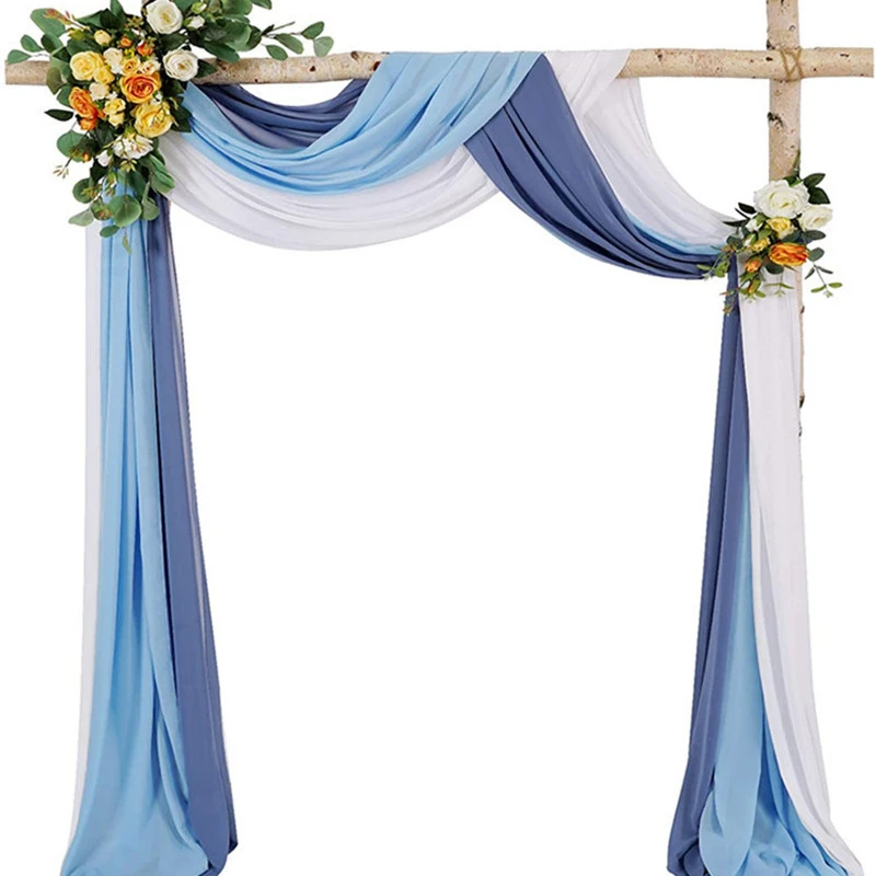 

6m Wedding Decoration Curtain Arch Chiffon Drapage Drapery Fabric Draping Party Country Wedding Supplies Ceremony Decoration