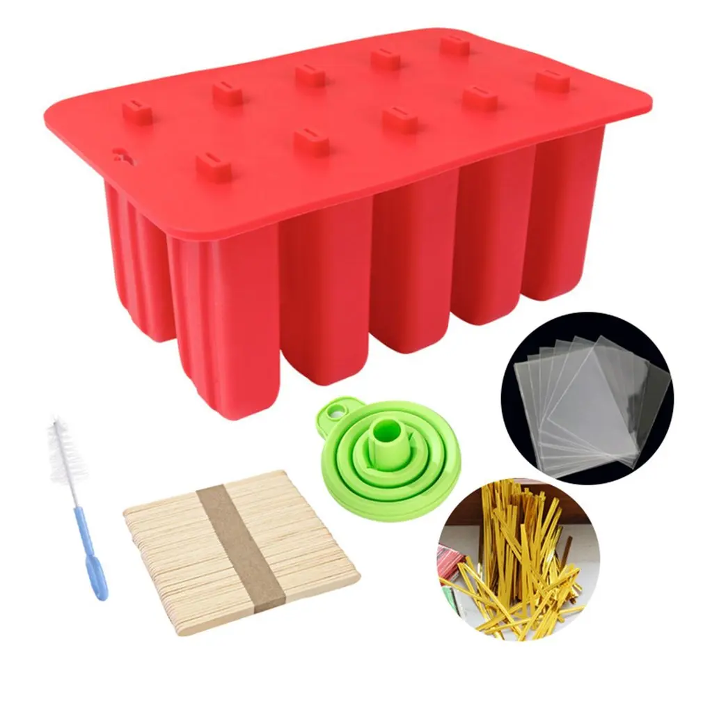 

Ice Cream Popsicle Molds Cooking Tools Rectangle Shaped Reusable DIY Frozen Ice Cream Pop Baking Moulds