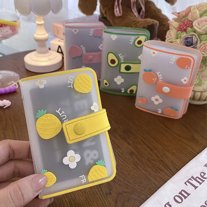 

20 Bits Pvc Transparent Card Case For Girls Business Card Holder Women Credit Passport Card Bag Mini Photocard Holder Storage