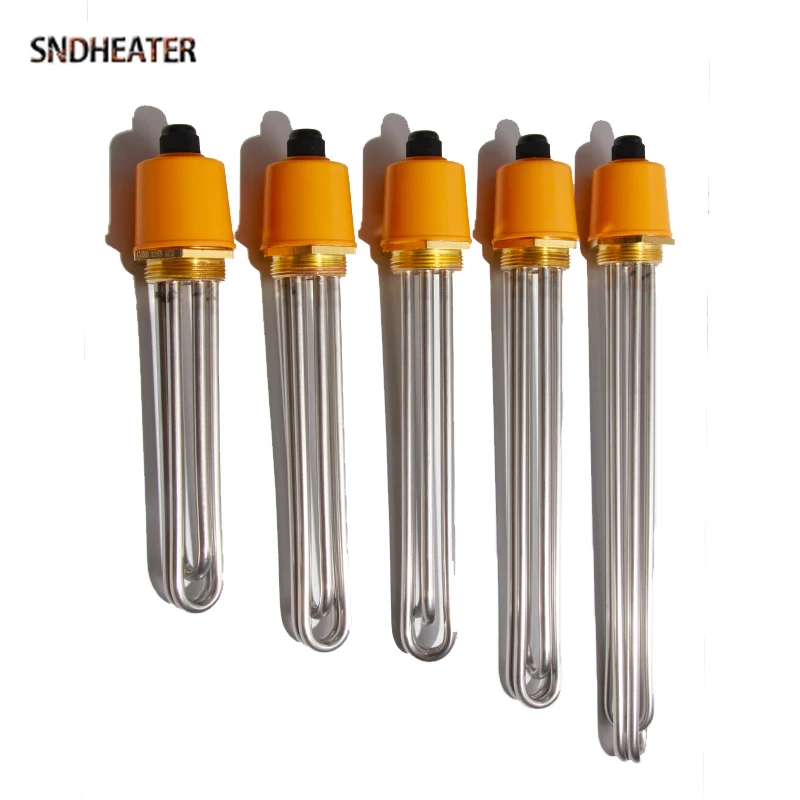 SNDHEATER DN32/DN40/DN50 Copper Thread Water Heating Spare Parts Immersion Heat Element 110V/220V/380V for Animal Drink Tank