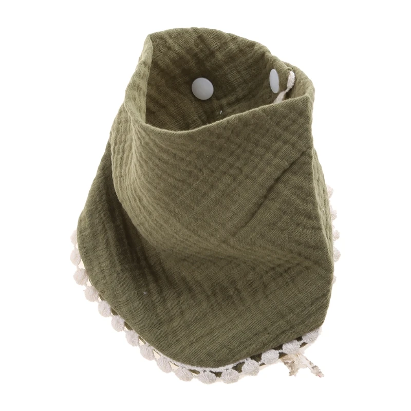 

1 Pc Baby Bibs Cotton Accessories Newborn Solid Color Snap Button Soft for TRIANGLE Towel Feeding Drool Bibs