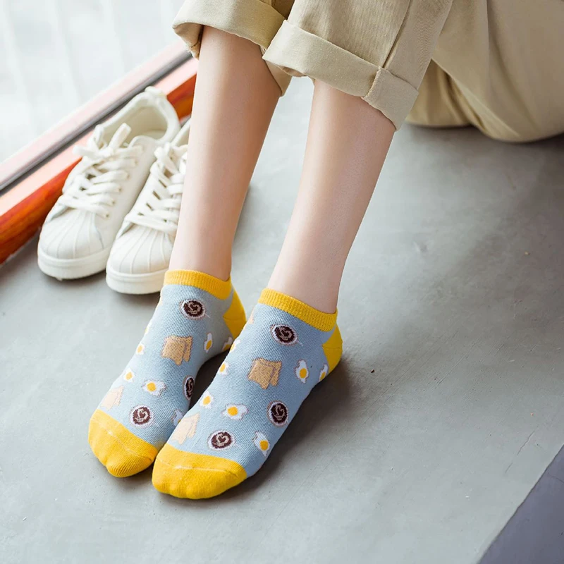 Забавные мультяшные детские милые короткие носки для девочек с изображением
