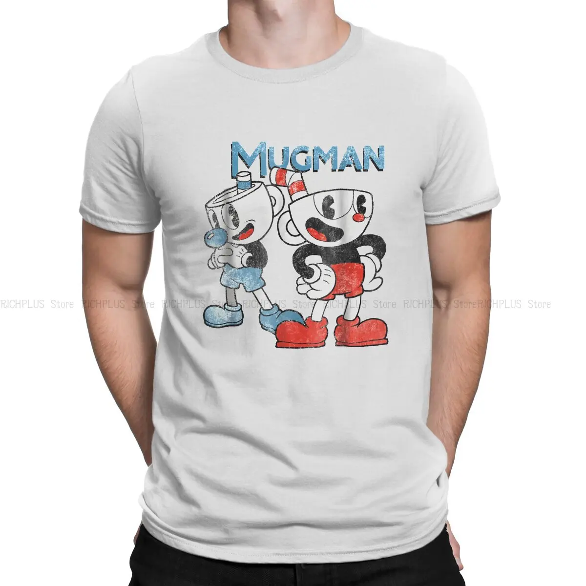 

Динамическая Duo графическая футболка для мужчин Cuphead Mugman, игровая одежда, модная футболка для мужчин