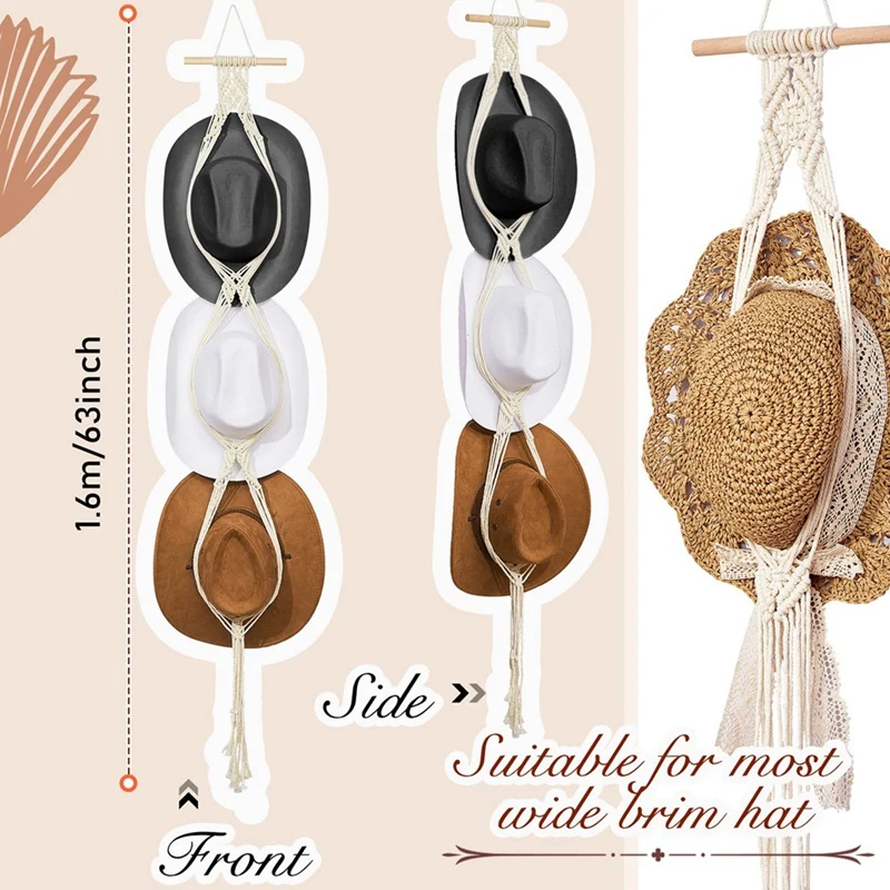 Вешалки для шляп Вешалка в стиле бохо Задняя дверь Органайзер Подвесное