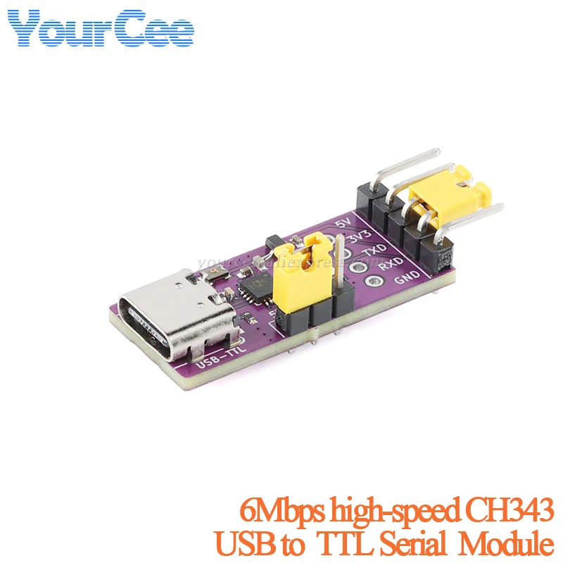 2 шт./1 шт. CH343 высокоскоростной 6 Мбит/с USB-TTL модуль последовательного порта USB Type-C