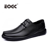 genuine leather mens casual shoes lightweight comfort men shoes non slip walking shoes flats lace up outdoor shoes men