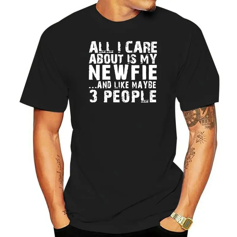 

Модная мужская и женская футболка унисекс Newfie I Care 100%, удобная мягкая хлопковая футболка с коротким рукавом, летняя футболка