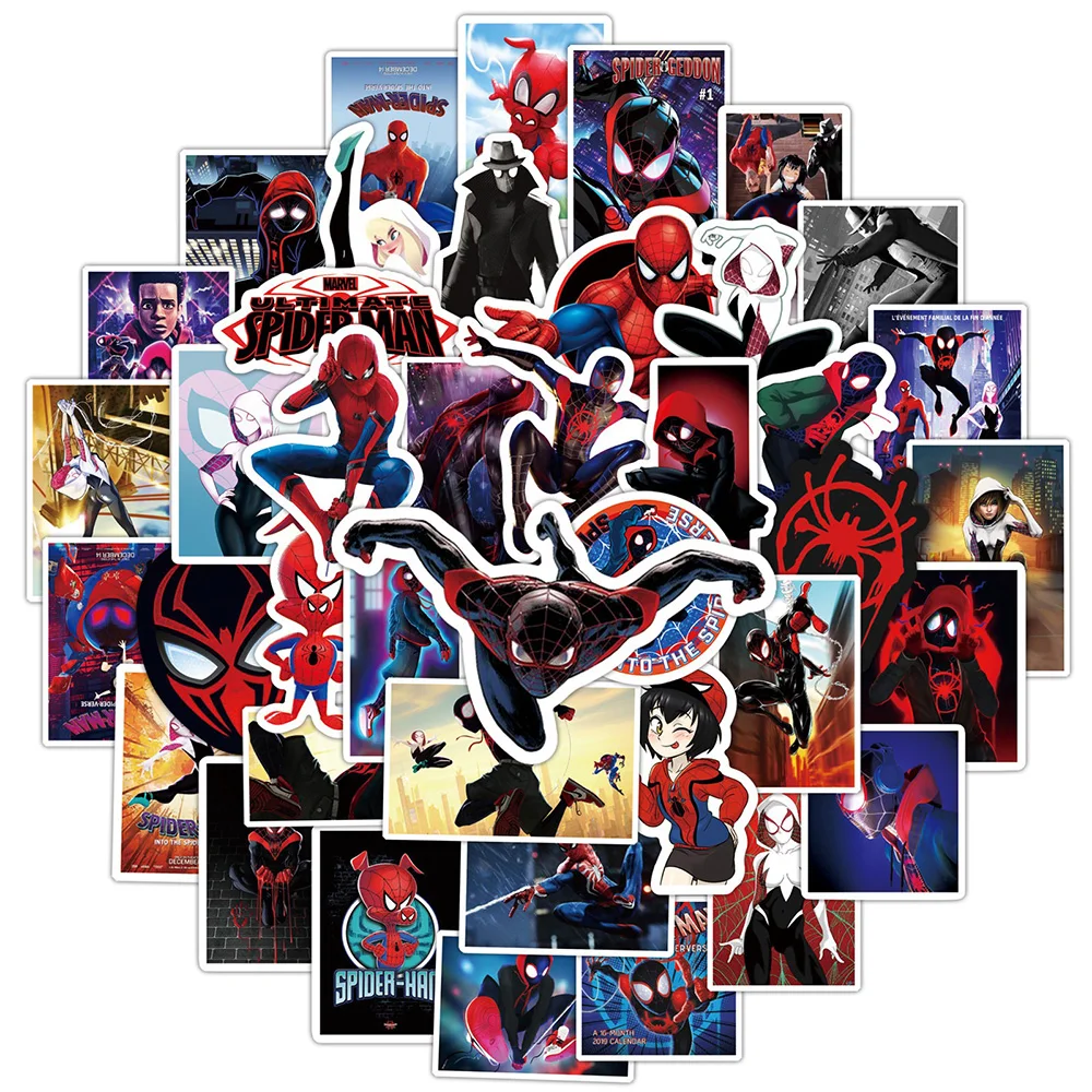 10/30/52PCS Disney Cartoon Marvel Spiderman Stickers DIY Guitar Laptop Luggage Skateboard Graffiti Decals Fun for Kid Toys