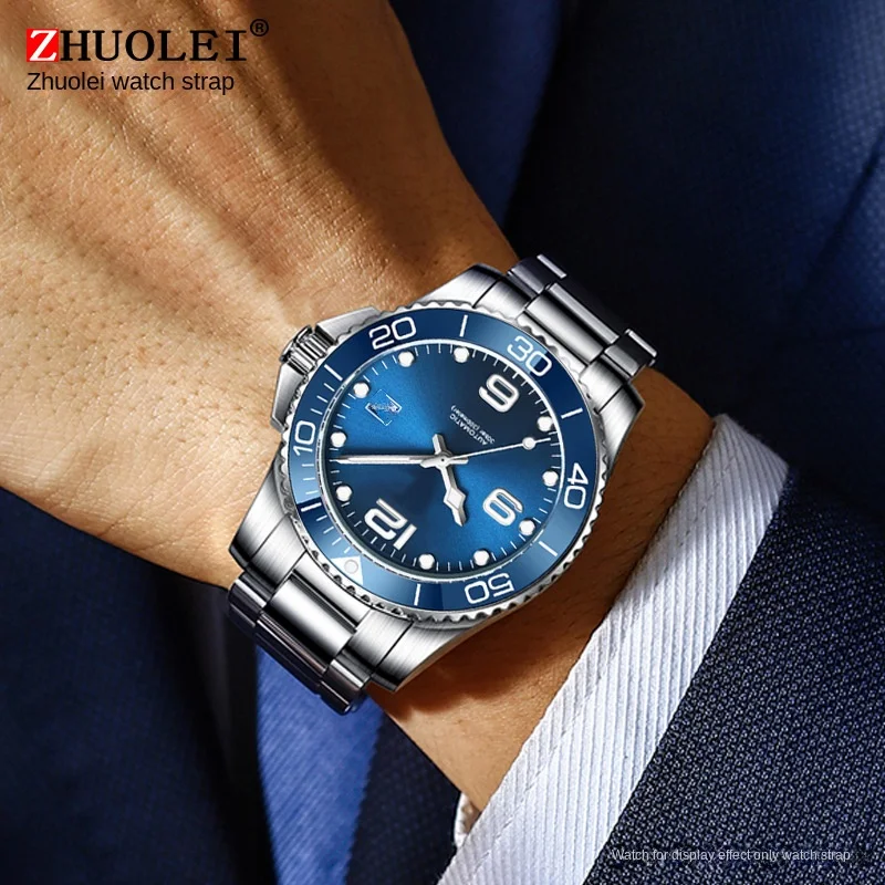 Solid stainless steel strap suitable for Longines Concas steel band L3.642.4 L3.781.4 series watch chain accessories 21mm