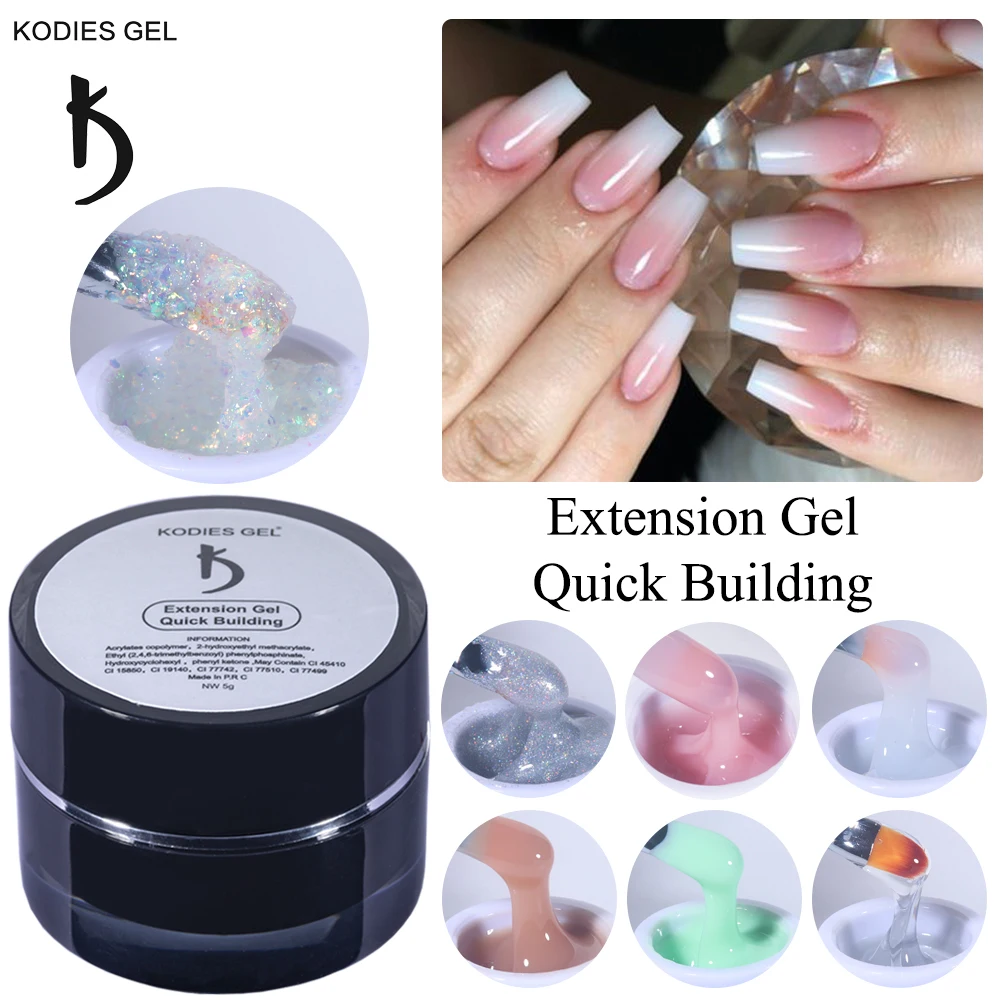 KODIES GEL 2022 New Builder Nail Gel Polish for Nails Extensions 5g Nude Pink White Clear Poly Hard Varnish UV Construction |