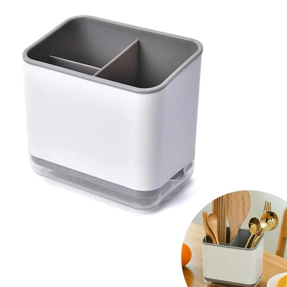 Многофункциональный сливной стеллаж для хранения столовых приборов с двойным