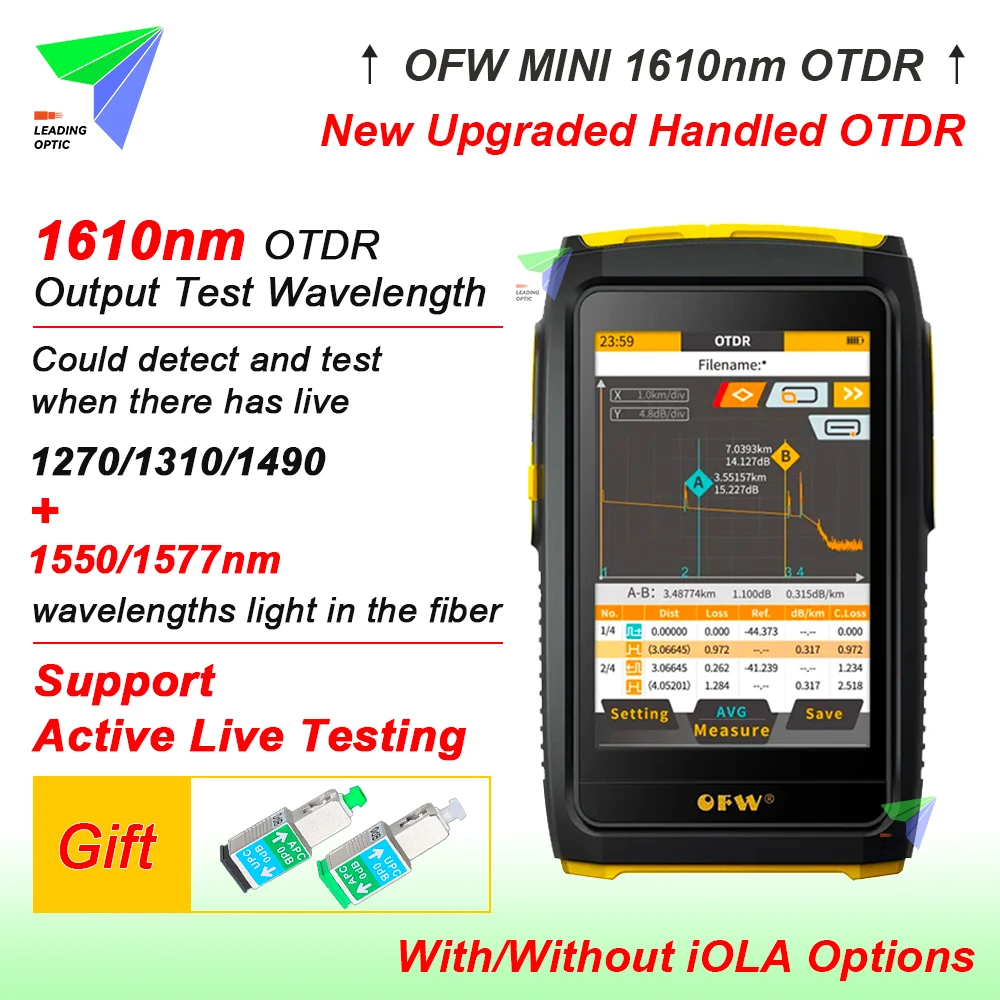 OFW Мини OTDR 1610 нм 20 дБ активный волоконно-оптический рефлектометр с сенсорным